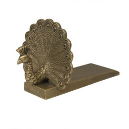Melody Maison Antique Brass Gold Metal Peacock Doorstop - thumbnail 6
