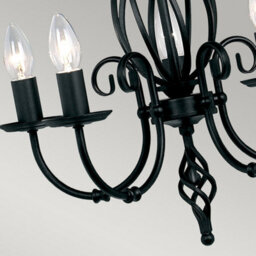 Luminosa Lighting Elstead Artisan 5 Light Chandelier Black Finish, E14 - thumbnail 4