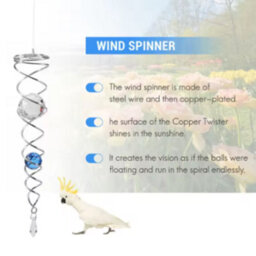 Wind Chime Windmill Crystal Metal Wire Crystal Ball Wind Spinner Bell Spiral Tail For Outdoor Garden Decoration - thumbnail 4