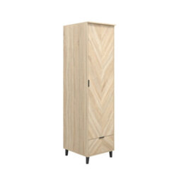 LPD Stockholm Chevron 1 Door Wardrobe - Sonoma Oak Finish With Chevron Pattern - thumbnail 2