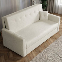 Viva Sonic Iv Sofa Bed Has Storage Box Chipboard Frame Polyurethane Foam Wooden Legs 173X100X85Cm Cream - thumbnail 2