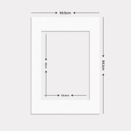 Ak Frames A1 White Picture Mounts To Fit A2 Aperture Size - Mount Board Only (No Frame Included) - thumbnail 3