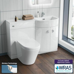 Nes Home White 1100mm Right Hand Basin Vanity Unit And Btw Wc Toilet
