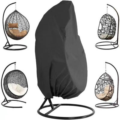 Black Hanging Chair Cover 200 X 230 Cm, Waterproof Rattan And Wicker Garden Cover, - image 1