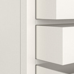 Farro Coconut White 3 Drawer Chest With Washed Oak Top - Fully Assembled By Roseland Furniture - thumbnail 9