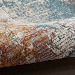 Grey Multicoloured Modern Abstract Easy To Clean Rug For Dining Room Bedroom & Living Room-66 X 229Cm (Runner) - thumbnail 5