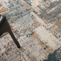 Grey Multicoloured Modern Abstract Easy To Clean Rug For Dining Room Bedroom & Living Room-66 X 229Cm (Runner) - thumbnail 4