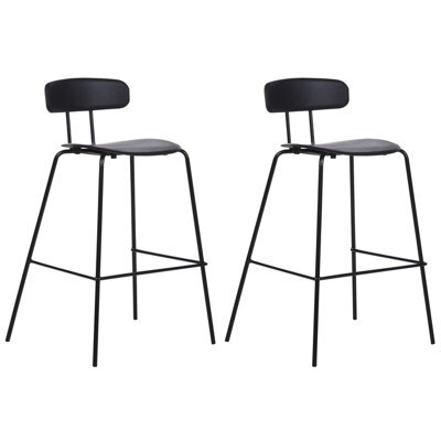 Beliani Set Of 2 Bar Chairs Sibley Black - image 1