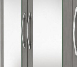 Seconique Nevada 4 Door 2 Drawer Mirrored Wardrobe In 3D Effect Grey Finish - thumbnail 5