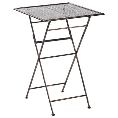 Beliani Garden Bar Table Bormio 60 Cm 60 Cm Metal Black - image 1