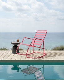 Beliani Garden Rocking Chair Turi Metal Pink - thumbnail 2
