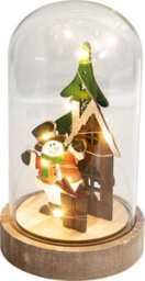 Netagon Christmas Battery Powered Light Up Cloche Christmas Scene Globe Ornament- Snowman - thumbnail 2