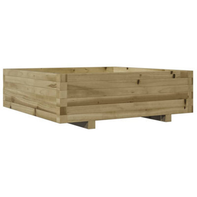 Berkfield Rustic Garden Planter 80X80X26.5 Cm Impregnated Wood Pine - image 1