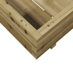 Berkfield Rustic Garden Planter 80X80X26.5 Cm Impregnated Wood Pine - thumbnail 8