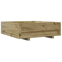 Berkfield Rustic Garden Planter 80X80X26.5 Cm Impregnated Wood Pine - thumbnail 1
