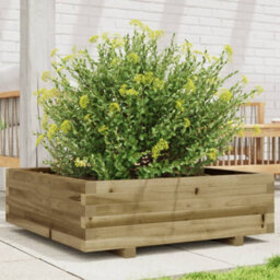 Berkfield Rustic Garden Planter 80X80X26.5 Cm Impregnated Wood Pine - thumbnail 2