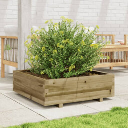 Berkfield Rustic Garden Planter 80X80X26.5 Cm Impregnated Wood Pine - thumbnail 3