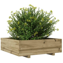 Berkfield Rustic Garden Planter 80X80X26.5 Cm Impregnated Wood Pine - thumbnail 4