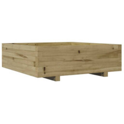 Berkfield Rustic Garden Planter 80X80X26.5 Cm Impregnated Wood Pine - thumbnail 7
