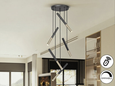 Luminosa Lighting Luminosa Edna Cluster Pendant Ceiling 5 Light Black, Gold Led 3000K Dimmable - Uk Stock - image 1