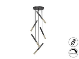 Luminosa Lighting Luminosa Edna Cluster Pendant Ceiling 5 Light Black, Gold Led 3000K Dimmable - Uk Stock - thumbnail 4