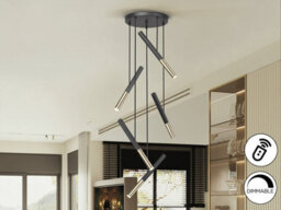 Luminosa Lighting Luminosa Edna Cluster Pendant Ceiling 5 Light Black, Gold Led 3000K Dimmable - Uk Stock - thumbnail 1