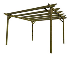 Arbor Garden Solutions Champion Wooden Garden Pergola Kit, 4.2M X 4.2M (Rustic Brown Finish) - thumbnail 1