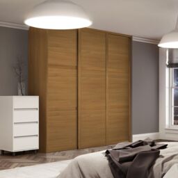 Spacepro 3 Panel Natural Oak Effect Sliding Wardrobe Door (H)2220mm (W)610mm - thumbnail 3
