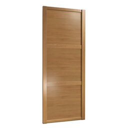 Spacepro 3 Panel Natural Oak Effect Sliding Wardrobe Door (H)2220mm (W)610mm - thumbnail 1