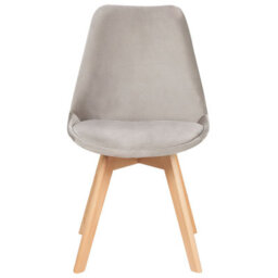 Beliani Elegance Living Set Of 2 Beige Velvet Dining Chairs With Beechwood Legs - thumbnail 1