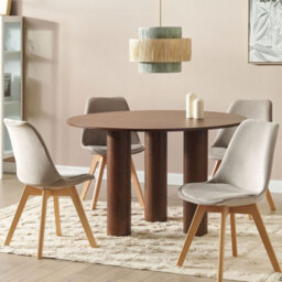 Beliani Elegance Living Set Of 2 Beige Velvet Dining Chairs With Beechwood Legs - thumbnail 2