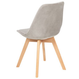 Beliani Elegance Living Set Of 2 Beige Velvet Dining Chairs With Beechwood Legs - thumbnail 5