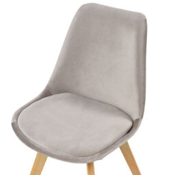 Beliani Elegance Living Set Of 2 Beige Velvet Dining Chairs With Beechwood Legs - thumbnail 6