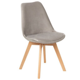 Beliani Elegance Living Set Of 2 Beige Velvet Dining Chairs With Beechwood Legs - thumbnail 4