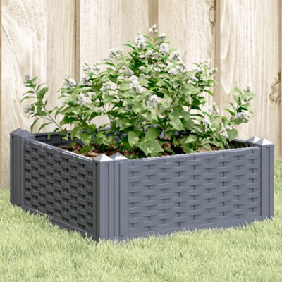 Berkfield Garden Planter With Pegs Blue Grey 42.5X42.5X28.5 Cm Pp - image 1