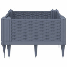 Berkfield Garden Planter With Pegs Blue Grey 42.5X42.5X28.5 Cm Pp - thumbnail 4