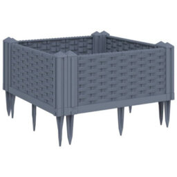 Berkfield Garden Planter With Pegs Blue Grey 42.5X42.5X28.5 Cm Pp - thumbnail 2