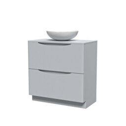 Nes Home Matte Grey 800mm Freestanding Vanity Unit With Round Ceramic Basin - thumbnail 5