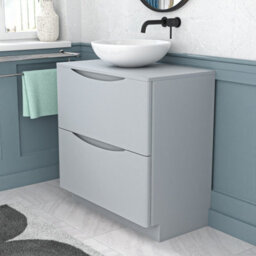 Nes Home Matte Grey 800mm Freestanding Vanity Unit With Round Ceramic Basin - thumbnail 2