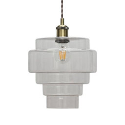 First Choice Lighting Set Of 2 Benson - 5 Tier Clear Glass Easy Fit Pendant Lightshades - thumbnail 4