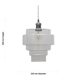 First Choice Lighting Set Of 2 Benson - 5 Tier Clear Glass Easy Fit Pendant Lightshades - thumbnail 8