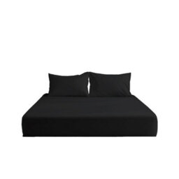 Luxury 200Tc Soft Touch Fitted Sheet Bed Linen 40Cm Extra Deep Skirt Black - thumbnail 2