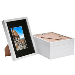 "Nicola Spring 3D Shadow Box Frames With A5 Mount - A4 (8"" X 12"") - White/black - Pack Of 5" - thumbnail 1
