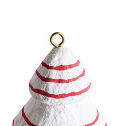 Beliani Set Of 12 Christmas Tree Oranments Gidealven Papier-Mâché Red/ White - thumbnail 7