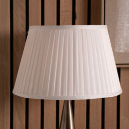 Pacific Lifestyle 30Cm Ivory Poly Cotton Pleat Lampshade Empire White Pleated Table Lamp Shade - thumbnail 1