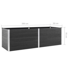 Berkfield Garden Raised Bed 200X50X91 Cm Wpc Grey - thumbnail 6