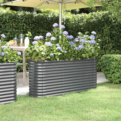 Walplus Garden Raised Bed Galvanised Steel 152X40X68 Cm Anthracite - image 1