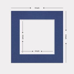 Ak Frames 6X6 Blue Picture Mounts To Fit 4X4 Aperture Size - Mount Board Only (No Frame Included) - thumbnail 3