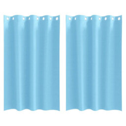 Berkfield Curtains With Curtains 2 Pcs Light Blue 175 X 140 Cm Polyester - thumbnail 2