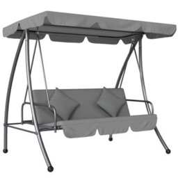 Outsunny 2-In-1 Swing Chair 3 Seater Hammock Cushion Bed Tilt Canopy - thumbnail 2